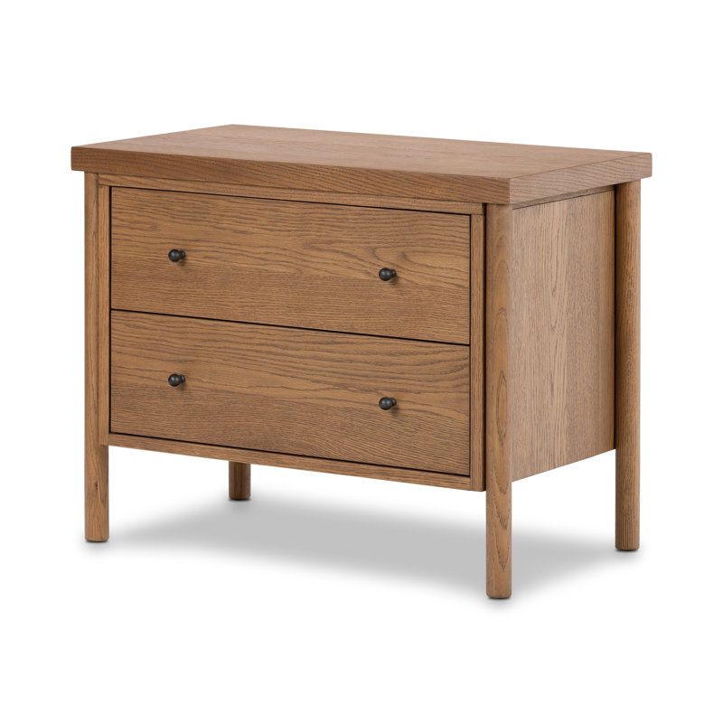 Roark 2 - Drawer Solid Wood Nightstand, Brown