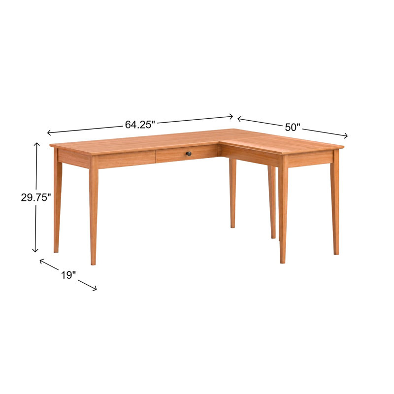 Bureau d'écriture Malani, 29.75" H x 64.25" W x 50" D, Naturel