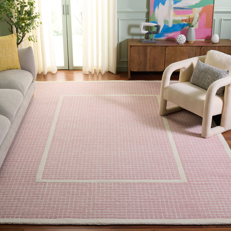 Pine 503 Hand Tufted Wool Pile Geometric Rug, Rectangle 8' x 10'