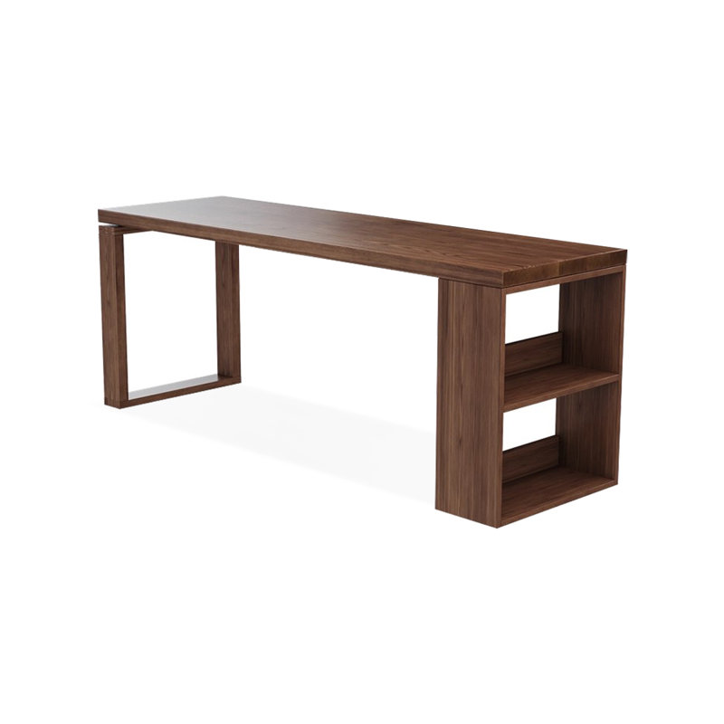 Nut-brown Rectangular Solid Wood writing desk, 29.53" H x 62.99" W x 23.62" D