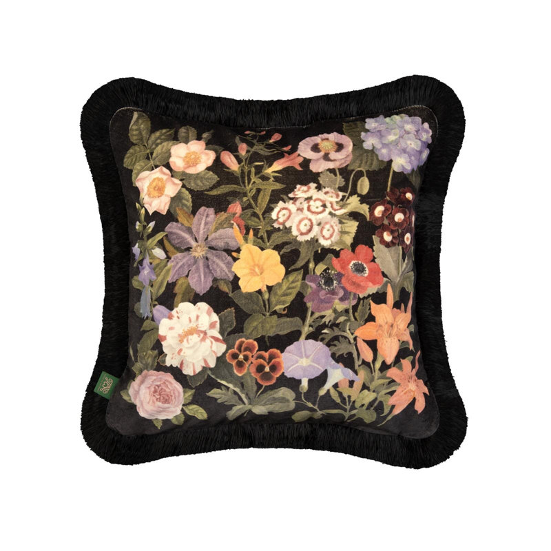 Floralia Cotton Blend Throw Square Pillow Cover & Insert