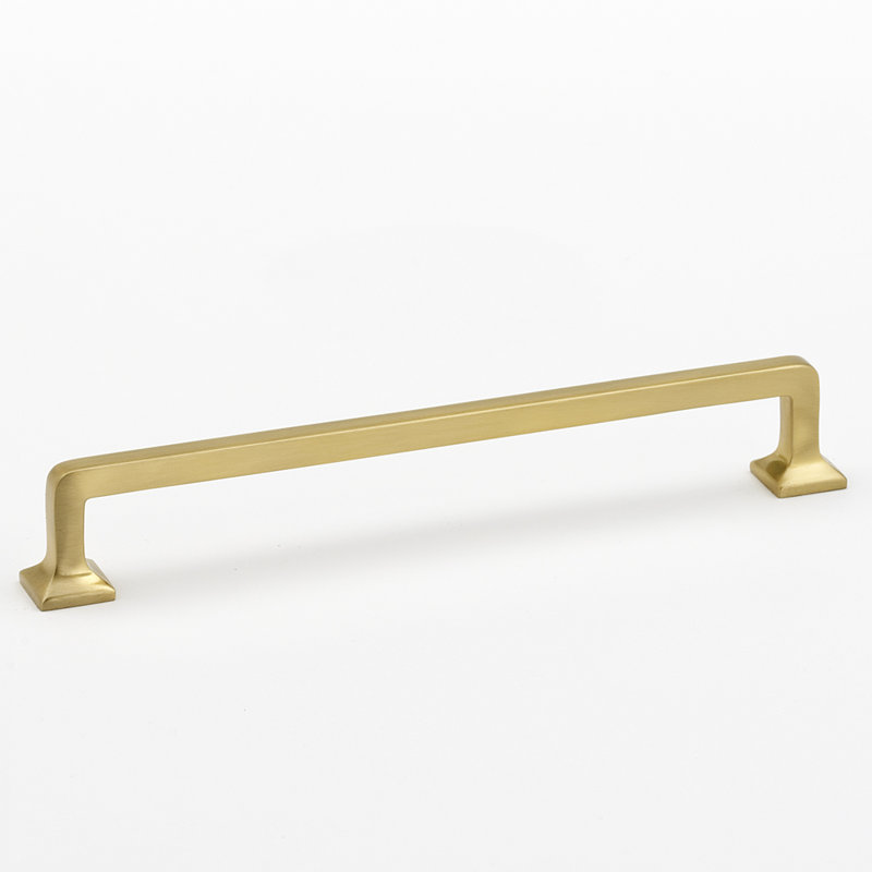 Satin Brass 8'' Modern Bar Pull with Mounting Hardware