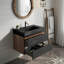 Meuble-lavabo mural flottant avec lavabo en quartz