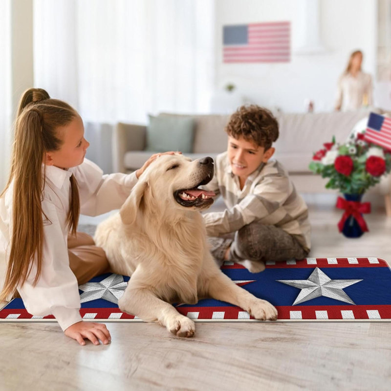 Kalesha Letter Print Water Resistant Non-Skid Kitchen Mat