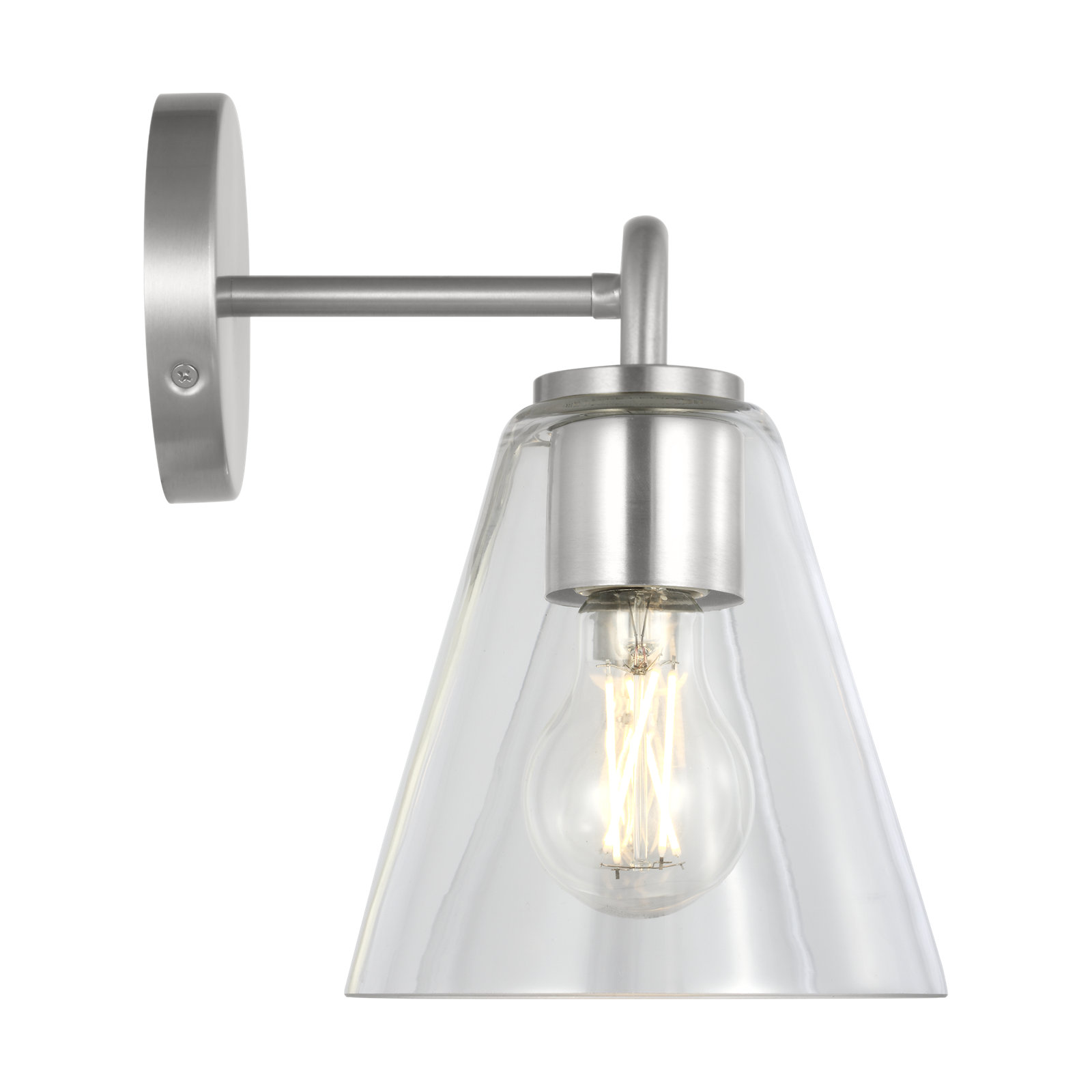Senda One Light Vanity, 2, Clear, Brushed Nickel