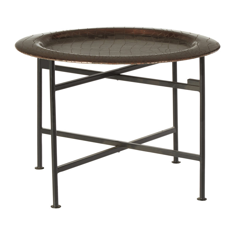 Buariki Tray Top Cross Legs End Table