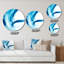 «Blue Brush Strokes On White I» - art mural moderne en métal-68851169