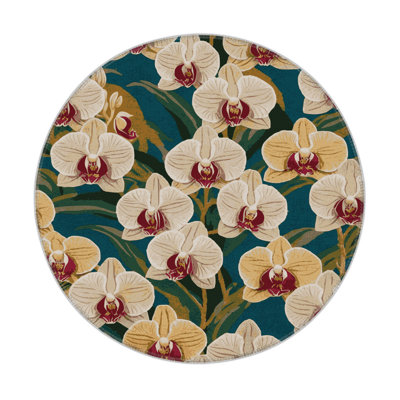Tapis d'intérieur et d'extérieur brun Botanical