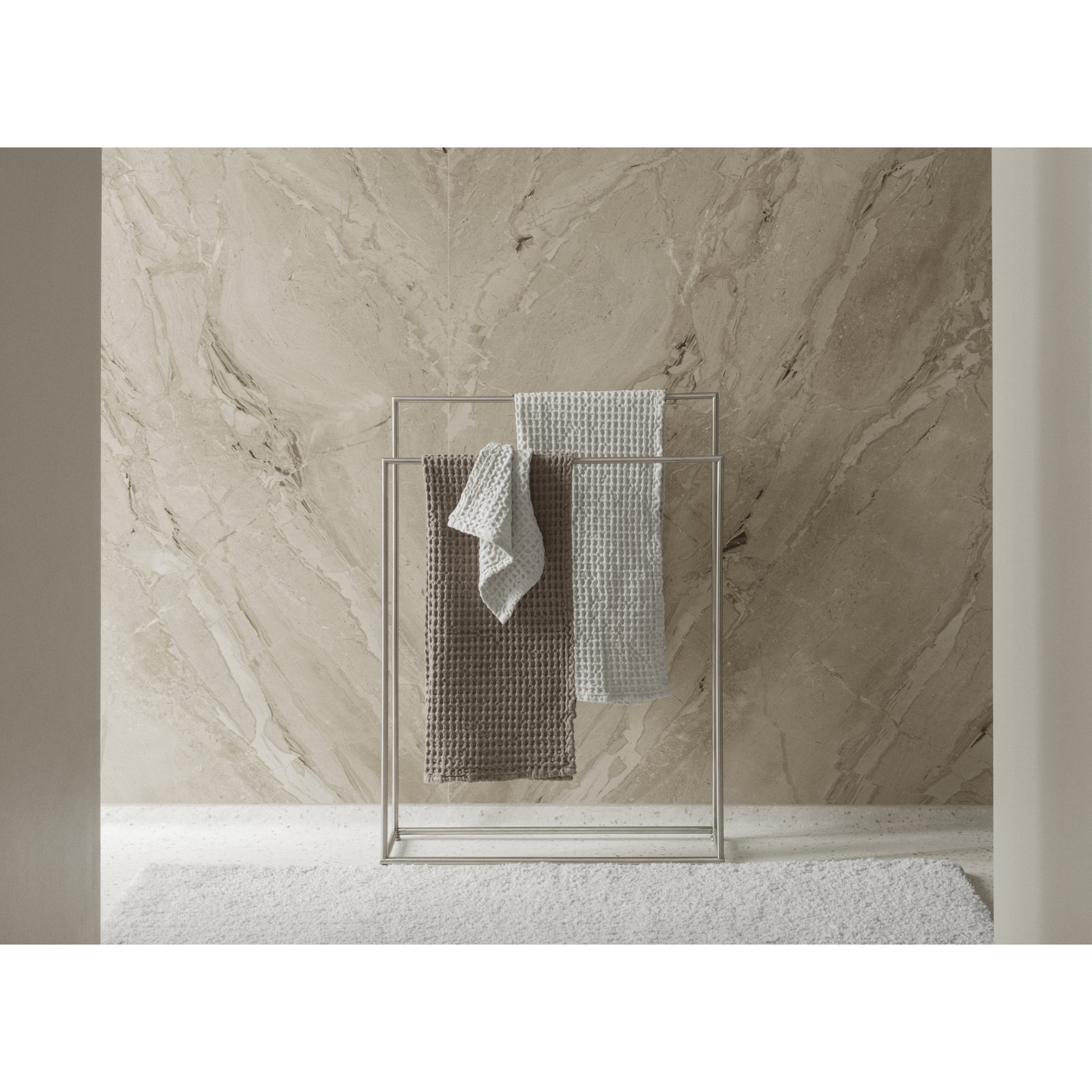 CARO 100% Cotton Waffle Hand Towel, Moonbeam-Cream