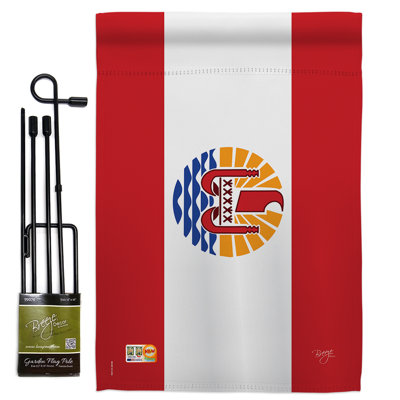 Polypropylène 2 côtés 18,5 x 13 po de la polynésie française ensemble de drapeau