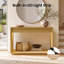 Console en bois avec lumière DEL 47,6 po avec tablette de rangement, table d'appoint moderne pour hall d'entrée et entrée facile à assembler