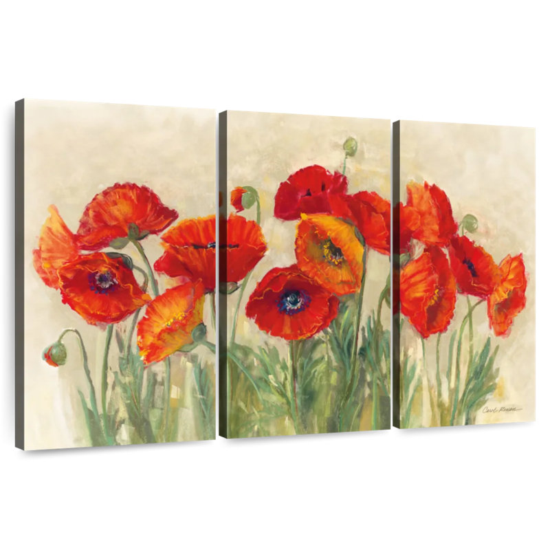 Coquelicots Harnek Vibrant en été, H 42 po x l 65 po