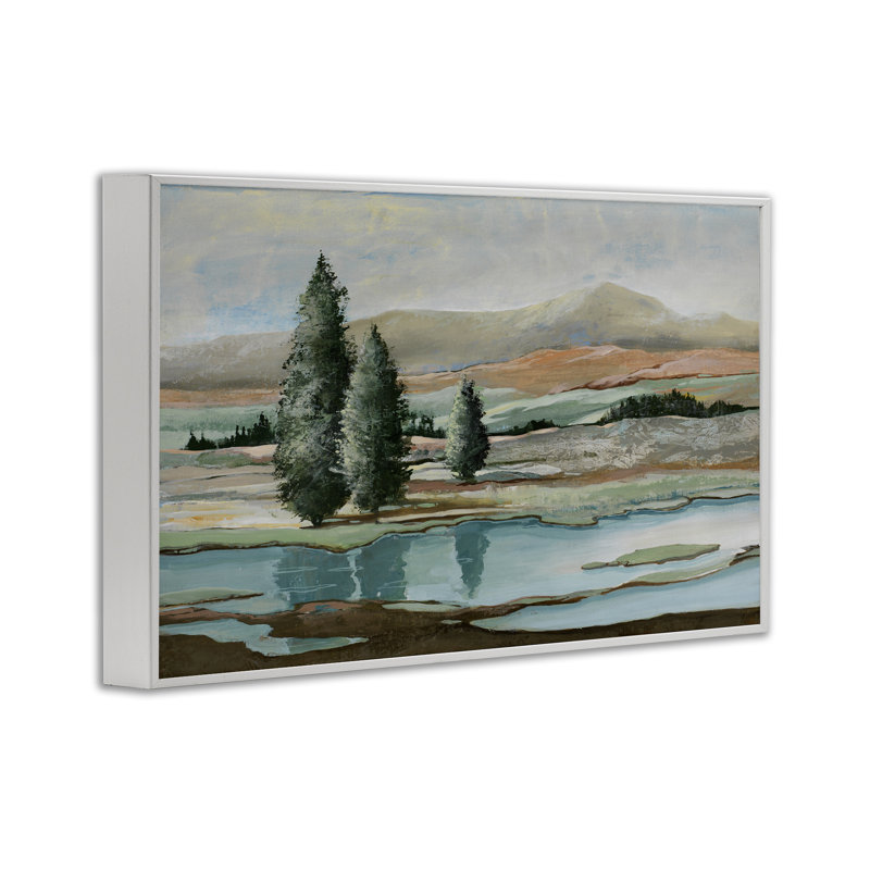 Art de giclée de paysage de ruisseau naturel par Max Maxx, Cadre blanc, H 20 po x l 30 po
