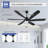 64" Modern Industrial Ceiling Fan With Light, 6 Abs Blades, Quiet Dc Motor, Perfect For Indoor/outdoor Use In Patio, Gazebo, Garage-51754822-51754823