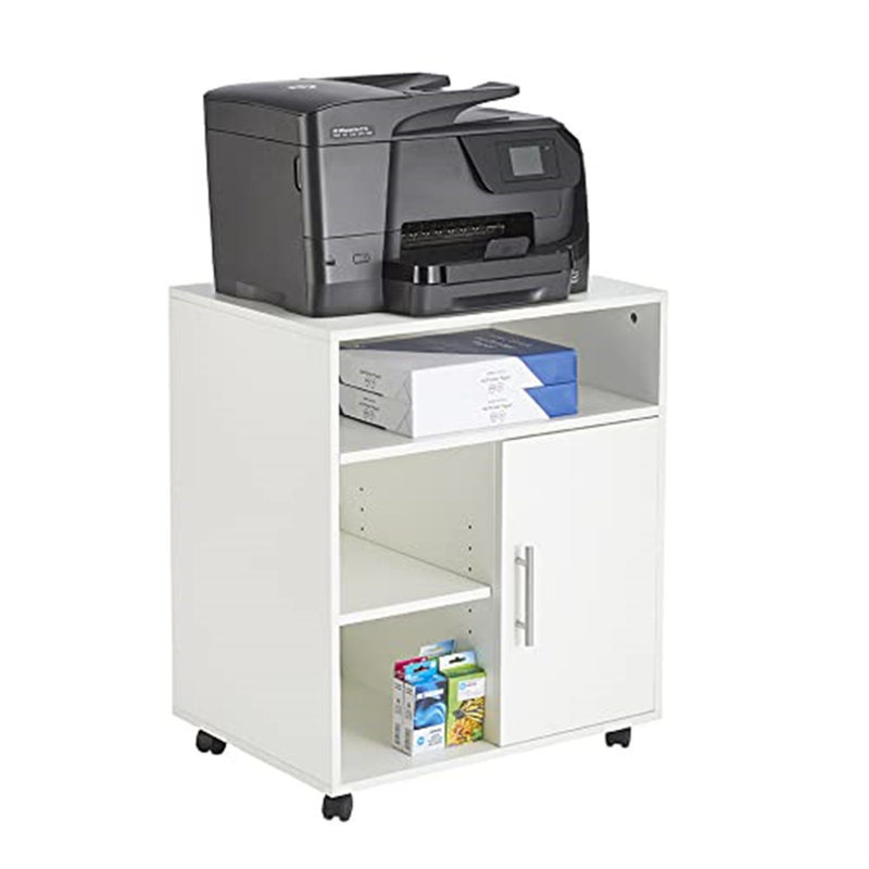 Kynsleigh 73cm H x 61cm W 1 Printer Stand with Wheels, White