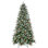 Arbre de Noël 6 pi avec 1593 pointes, baies rouges et pommes de pin - Branches PE + PVC enneigées, conception à charnières pour une installation facile, support en métal robuste - Décoration d'arbre de Noël naturelle