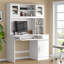 Bureau d'ordinateur moderne de 120 cm de large avec tablette, bureau avec éclairage DEL contrôlé par application et borne de recharge pour bureau à domicile-873747821