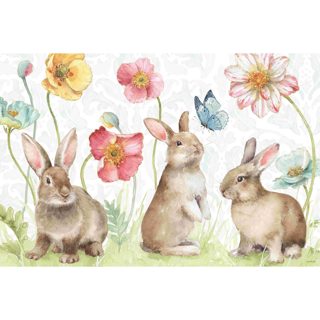 " Spring Softies Bunnies I " by Lisa Audit Painting Print Rosalind Wheeler 