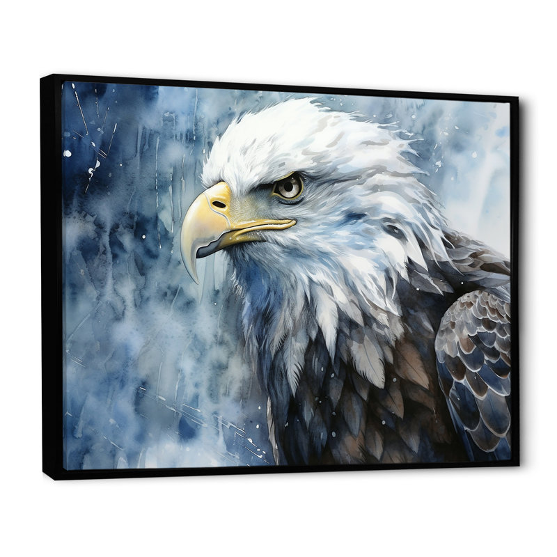 «Bold Eagle Strong Gaze II», reproduction sur toile, Cadre flottant noir, H 16 po x l 32 po x P 1 po