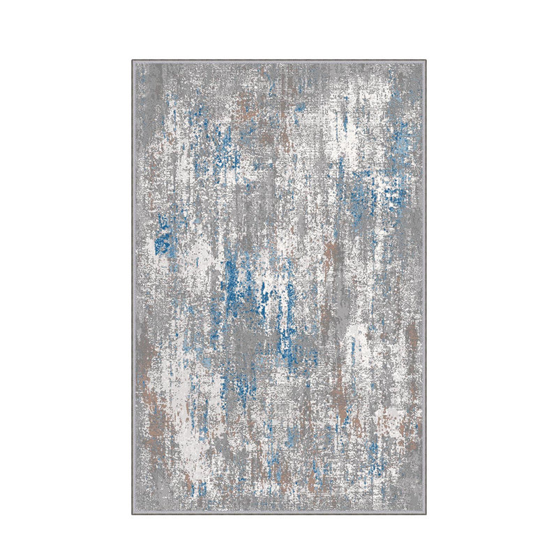 Stylish Woven Carpet, 5.2 x 7.5 Feet | 100% Polyester, 0.3 in Pile Height, Antibacterial, Non-Slip PVC Dot Underside | Machine Washable, 3D Digital Print | Perfect for Living Room, Bedroom & Home Décor