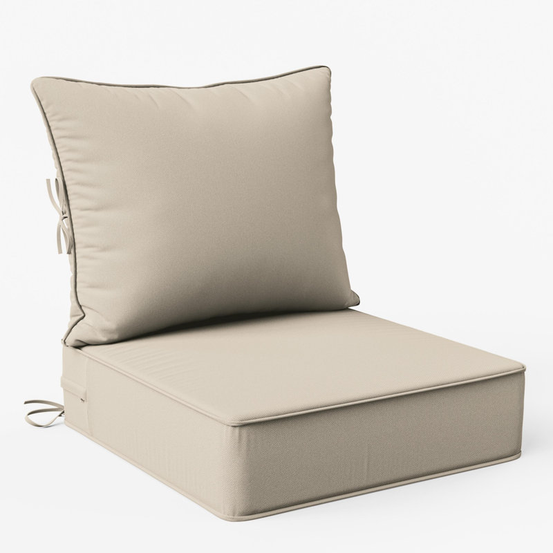 Wynee 24"W X 24"D Outdoor Cushions 6.5'' Deep Seating Cushion Set Indoor and Outdoor Seat / Back Cushion , Beige