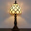Petite petite lampe de table d'appoint Tiffany Crystal White