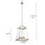 Suspension Darton 18 po L à 4 lumières, couleur étain classique, grand modèle avec verre transparent, par Kichler-50259421