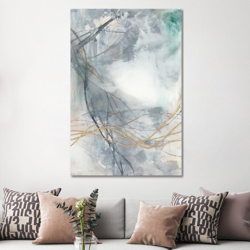 «Ondulation Oro II» par Jennifer Goldberger - peinture sur toile tendue, H 60 po x l 40po x P 1,5 po