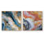 Symphonie turquoise sarcelle - ensemble de 3 collages carrés abstraits-1850233225-1850233224