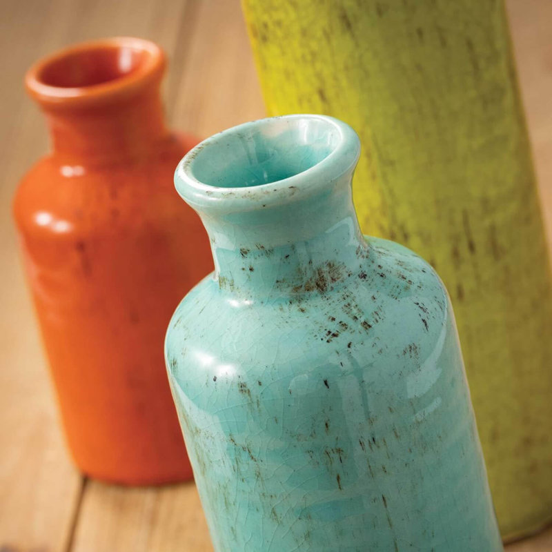 Ensemble de vases en céramique (3 pièces), Multi-couleur