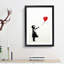 Girl With Red Balloon by Banksy - Single Picture Frame Print on MDF-55732974-55732973