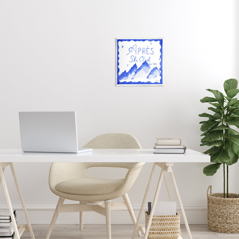 Apres Ski in Blue Tones Wall Plaque, design by Lucille Price