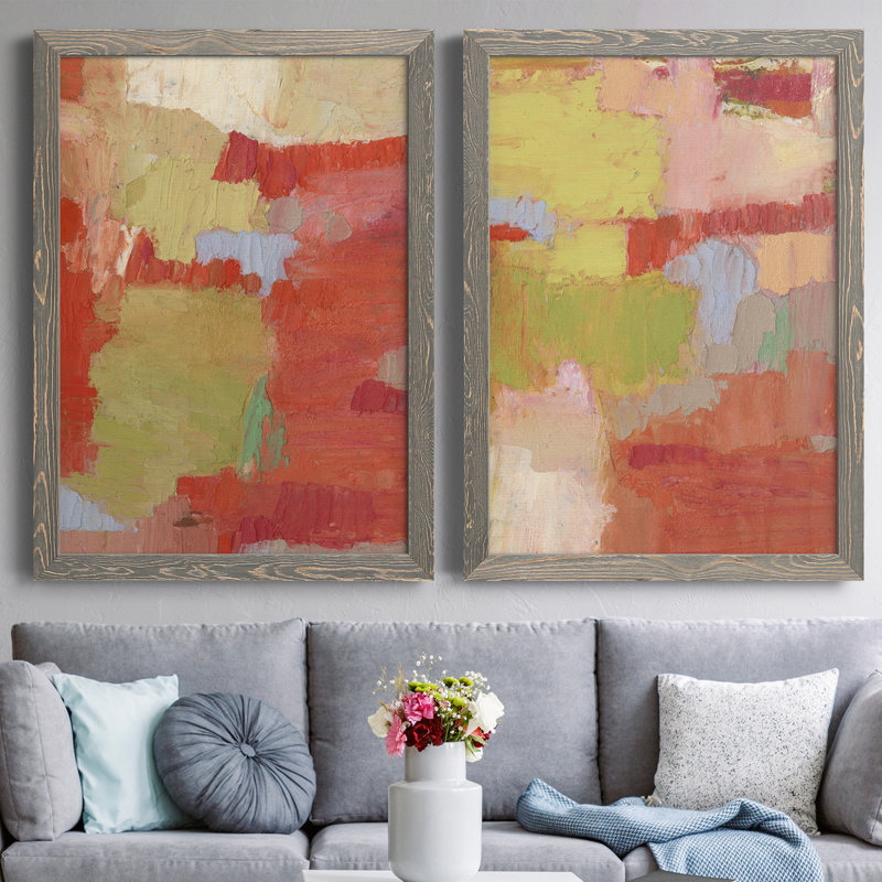 Bright Costa I - ensemble de 2 reproductions de cadres photo, Toile avec cadre gris, H 43,5 po x l 31,5 po x P 1 po