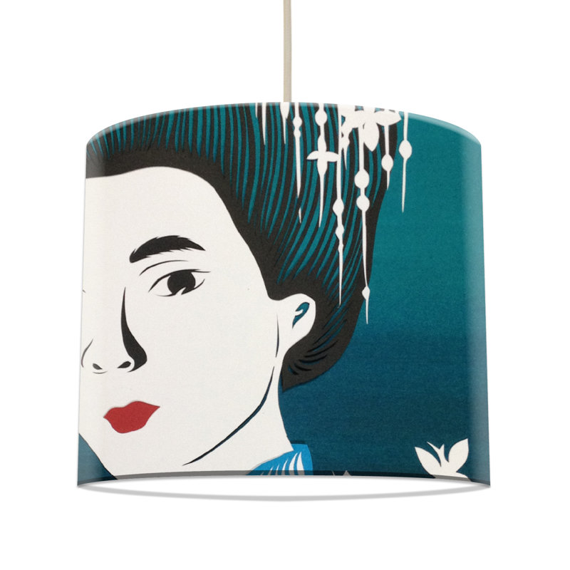 Duboce 29 cm H Drum Paper Pendant Shade ( Screw On ) in Green