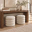 Pouf de rangement rond et capitonné Leiani Modern de 49,5 cm de large avec espace de rangement dissimulé-1059578759