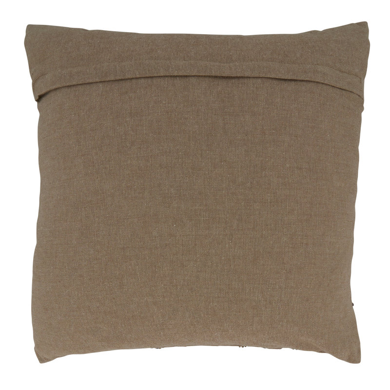 Pink and Gold Embroidered Square Throw Pillow