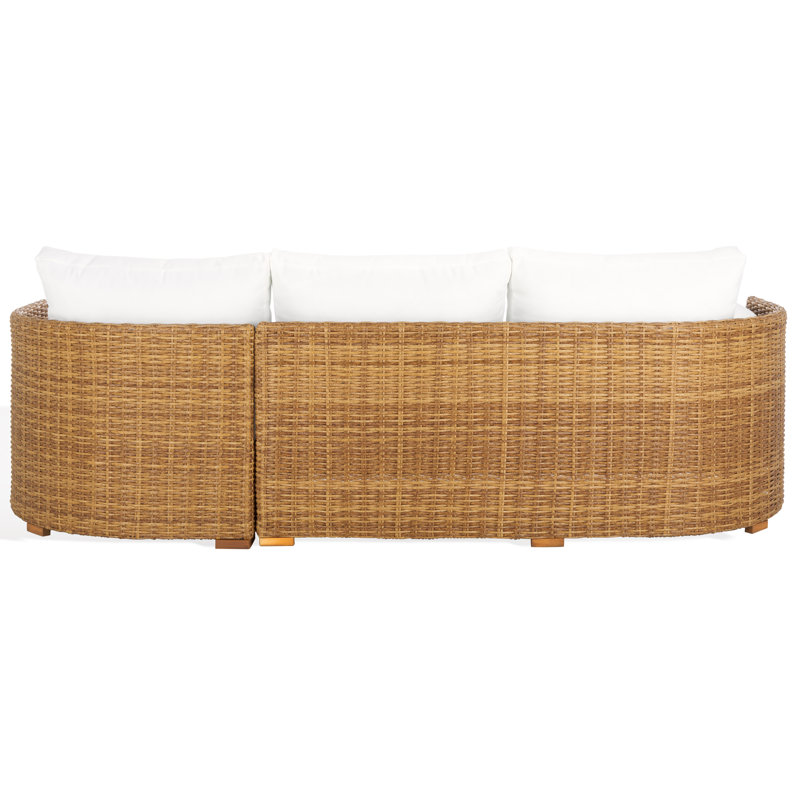 Anguilla Wicker Outdoor Chaise Sectional, Natural