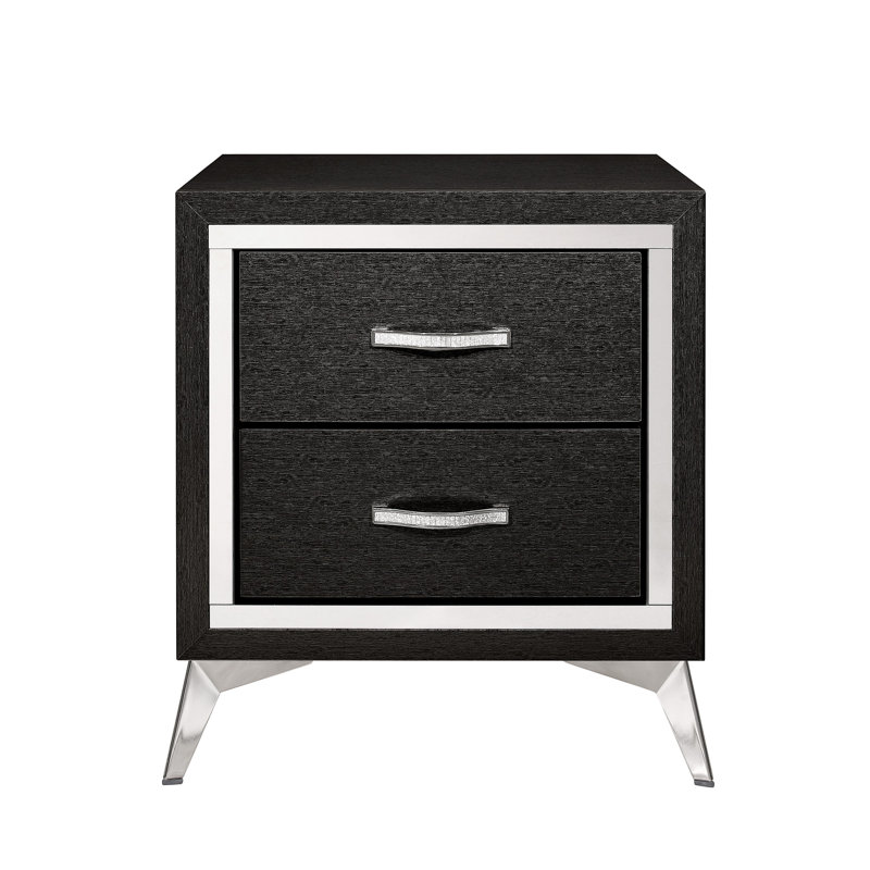 Table de chevet Hoag, Noir / argent