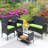 4 Piece Wicker Seating Group With Cushions-365142646