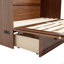 Lit escamotable, armoire en bois de pin avec centrale électrique et panneau de décoration en rotin-1882063547