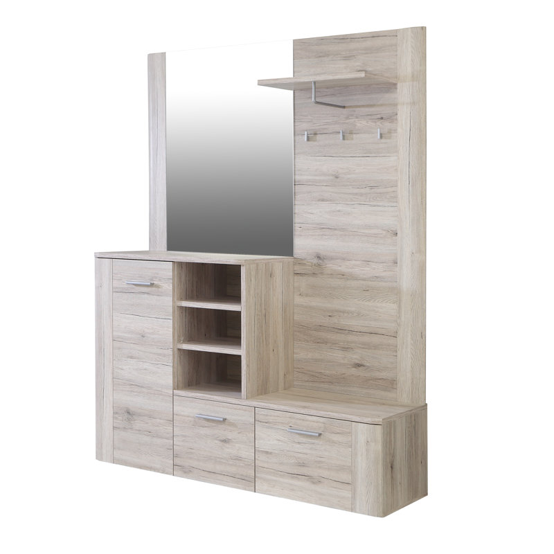 Parnag 155.2 cm W Hall Tree with Storage Bench and Shoe Storage