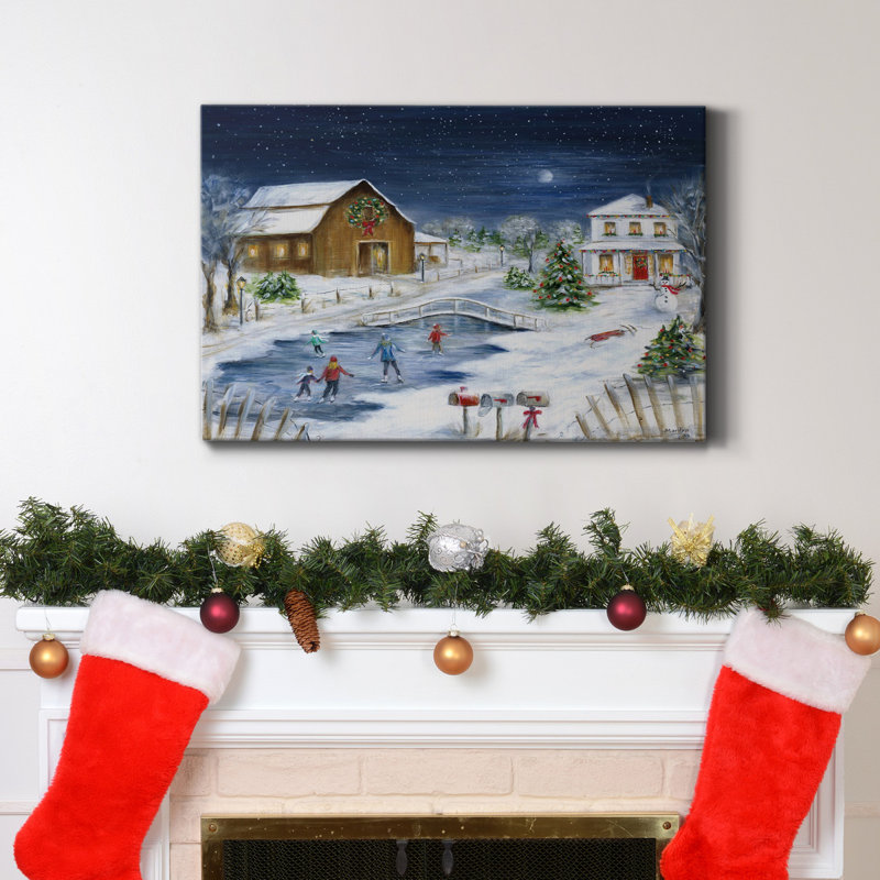 Toile tendue avec châssis de qualité supérieure Winter Wonderland - prête à être accrochée, H 60 po x l 40 po x P 1 po