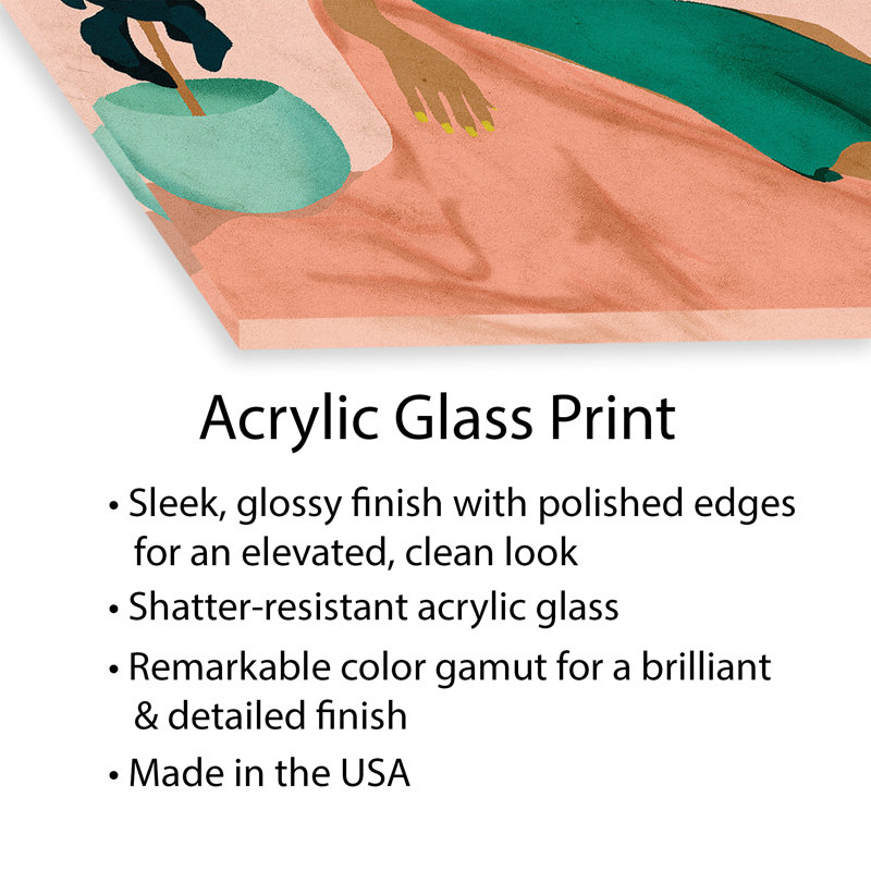 Imprimé, Pas de tapis, Verre acrylique enveloppé, H 24 po x l 24 po x P 0,25 po
