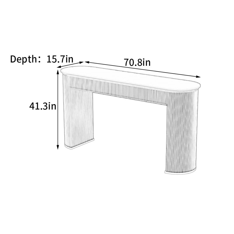 Camborne, H 41,3 po x L 70,8 po x l 15,7 po, Blanc, Noir