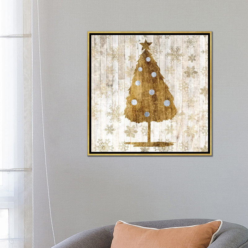 «Soph sophistiqué Christmas I» par Grace Popp - reproduction, Pas de tapis, H 26 po x l 26 po x P 1,5 po, Toile encadrée d'or