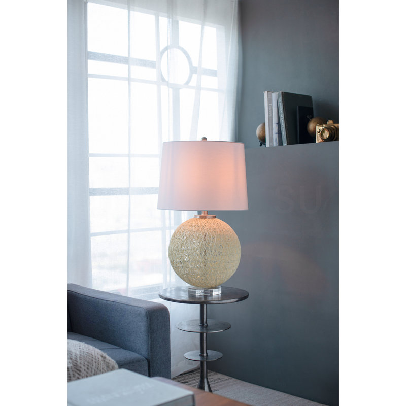 D16.1''Xh26'' Table Lamp With Beige Paper Base