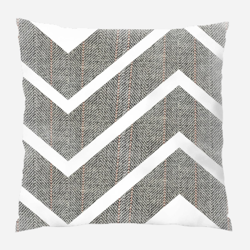 Coussin décoratif en tissu, Gris / blanc