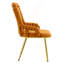 Ensemble de 2 chaises de salle à manger en velours orange avec pieds dorés, chaises d'appoint rembourrées avec accoudoirs pour la salle à manger et la cuisine-826888473