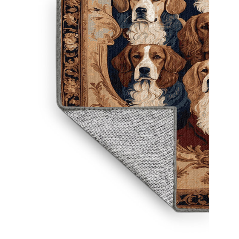 Tapis brun français lavable à la machine, Carré 8 pi