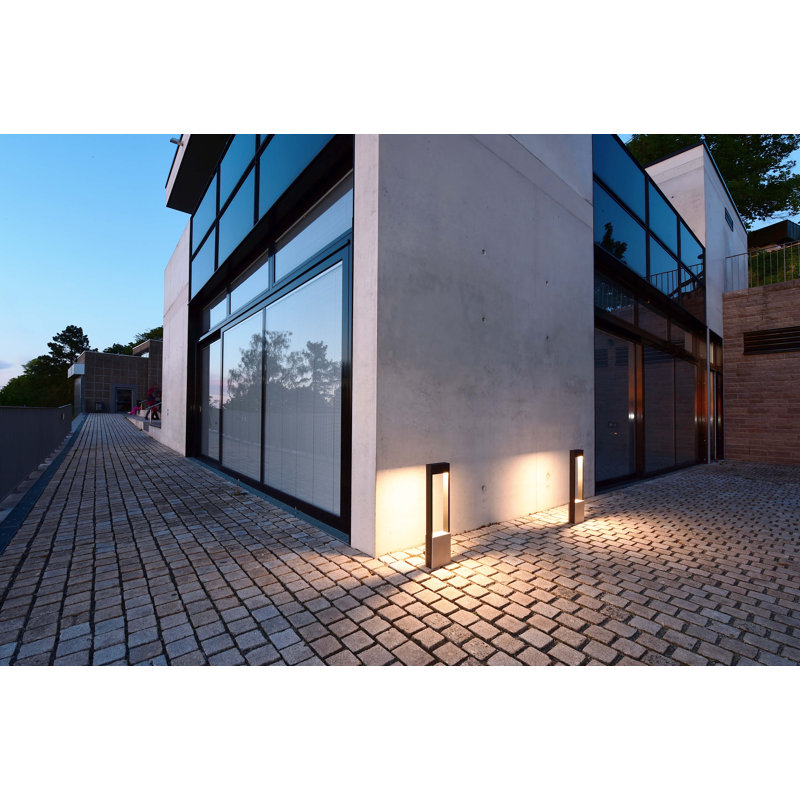 Chertan Dark Grey Integrated LED Aluminium Pathway Light, 100cm H x 17cm W x 7.2cm D